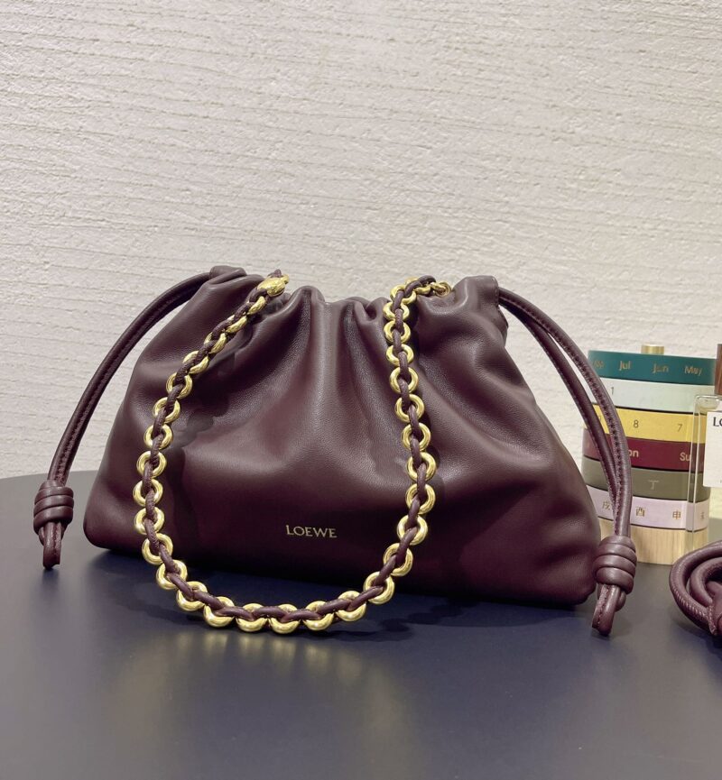 Loewe Medium Flamenco purse in  Dark Burgundy - Image 6