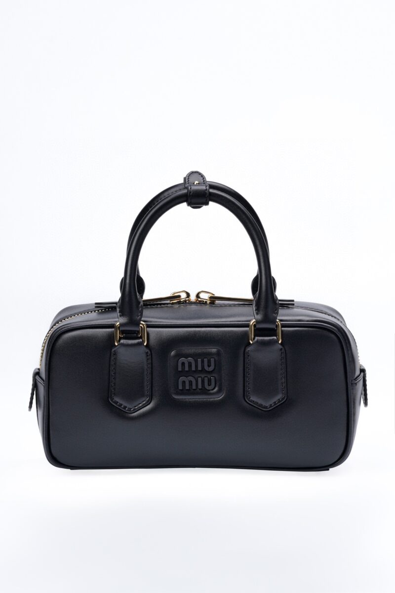 Replica Miu Miu Small Arcadie Leather Bag Black - Luxury designer handbag