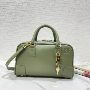 Replica Loewe Amazona 23 Bag in Avocado Green with premium leather and sophisticated design.