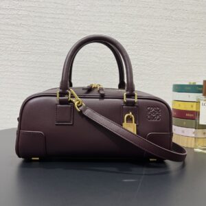 Replica Loewe Amazona 23 Cropped Bag in Dark Burgundy showcasing premium craftsmanship and luxurious design.