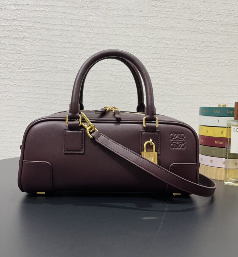 Replica Loewe Amazona 23 Cropped Bag in Dark Burgundy showcasing premium craftsmanship and luxurious design.