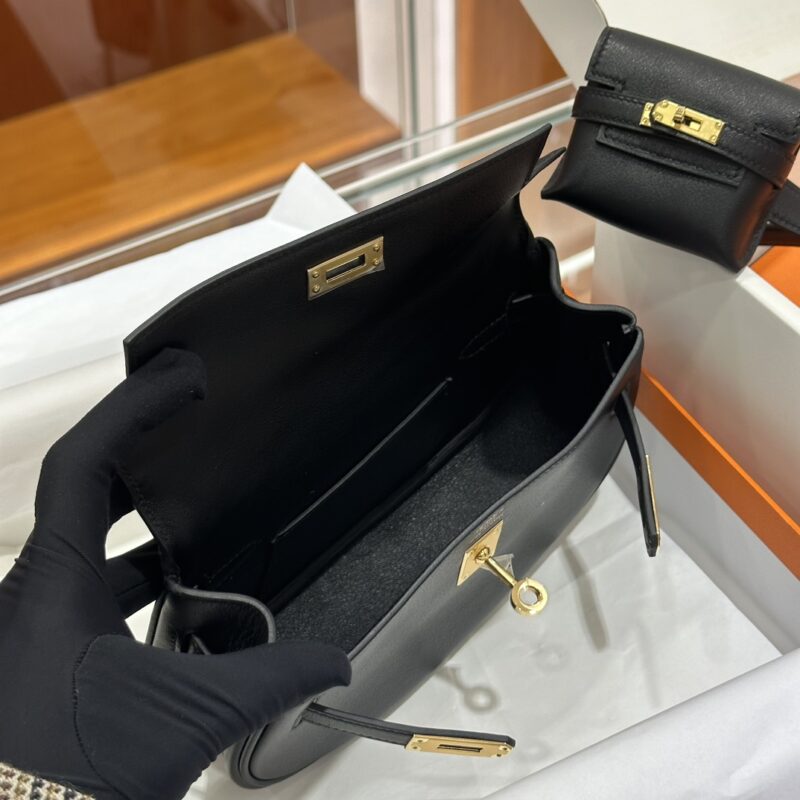 Hermes Black Swift Kelly Moove Bag - Image 4