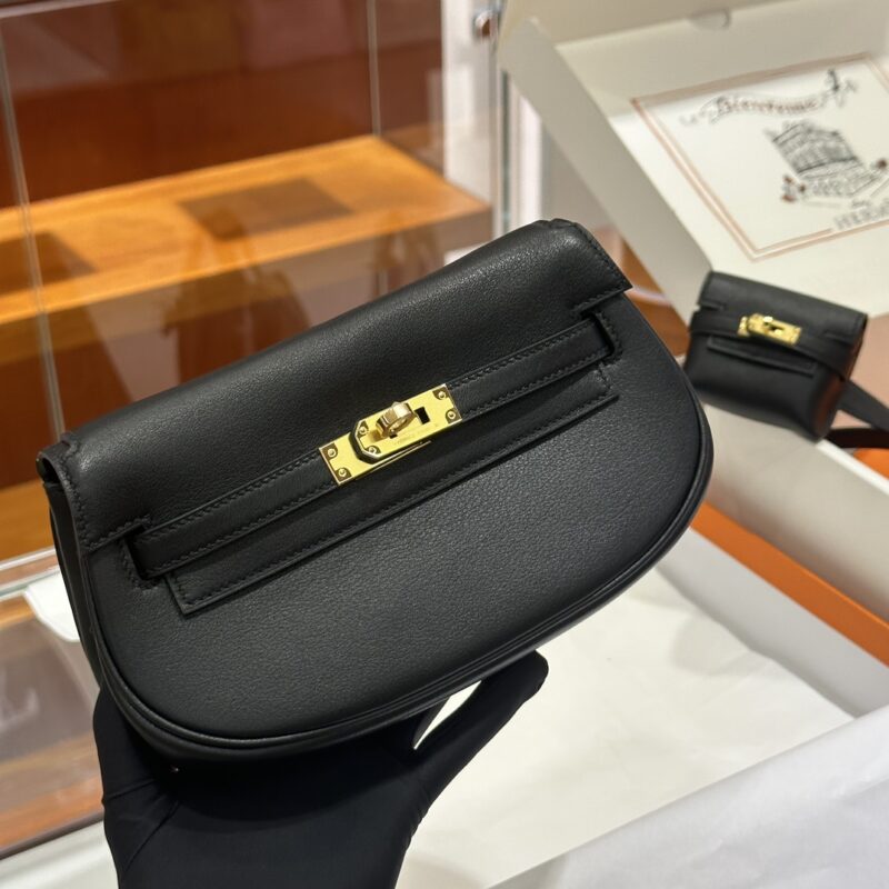 Hermes Black Swift Kelly Moove Bag - Image 6