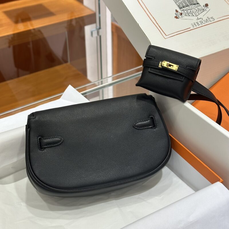 Hermes Black Swift Kelly Moove Bag - Image 9