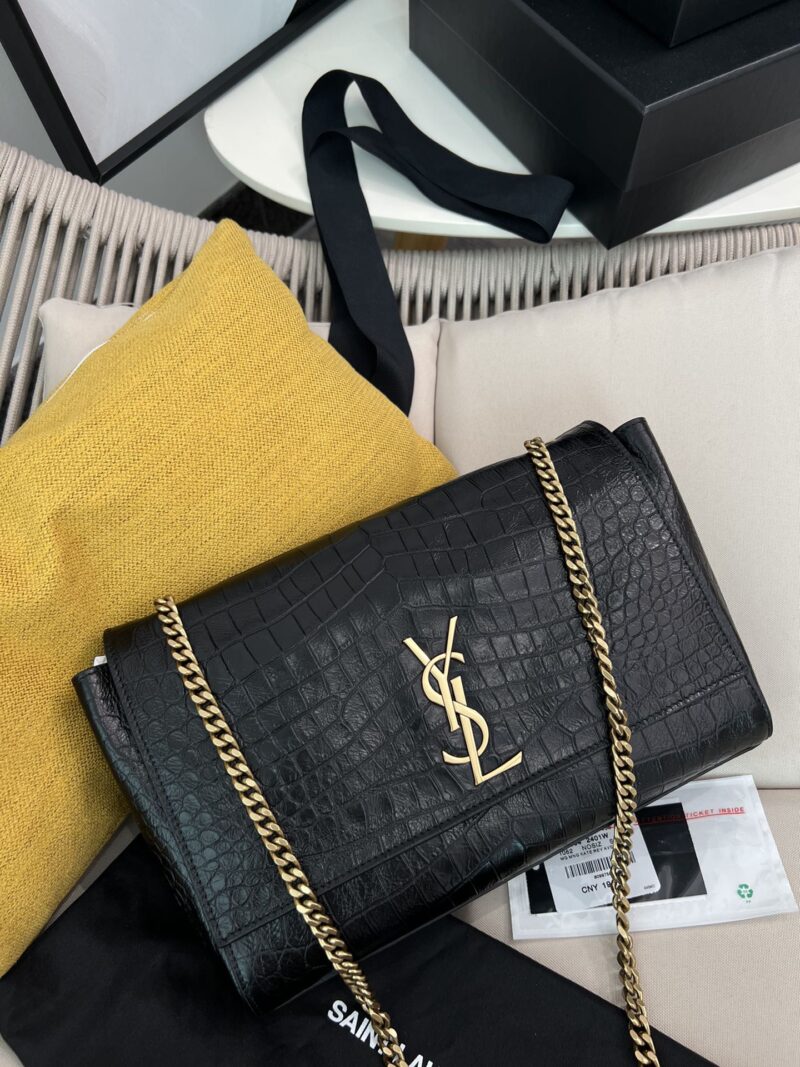 YSL REVERSIBLE KATE MEDIUM IN CROCODILE-EMBOSSED LEATHER - Image 6