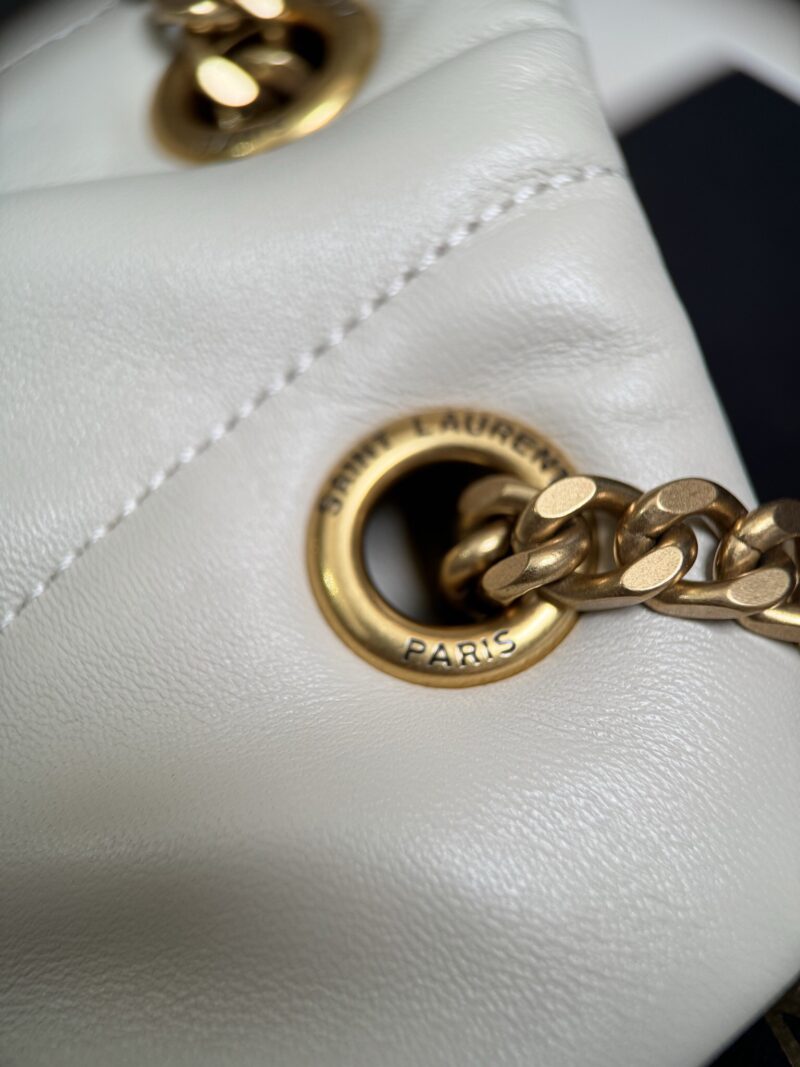 YSL PUFFER SMALL in Nappa leather White - Image 5