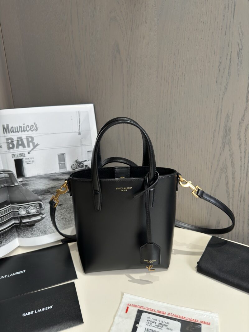 YSL Mini Toy SHOPPING SAINT LAURENT in box leather Black - Image 5