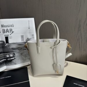 Replica YSL Mini Toy Shopping Saint Laurent in Box Leather White – Luxury YSL Handbag