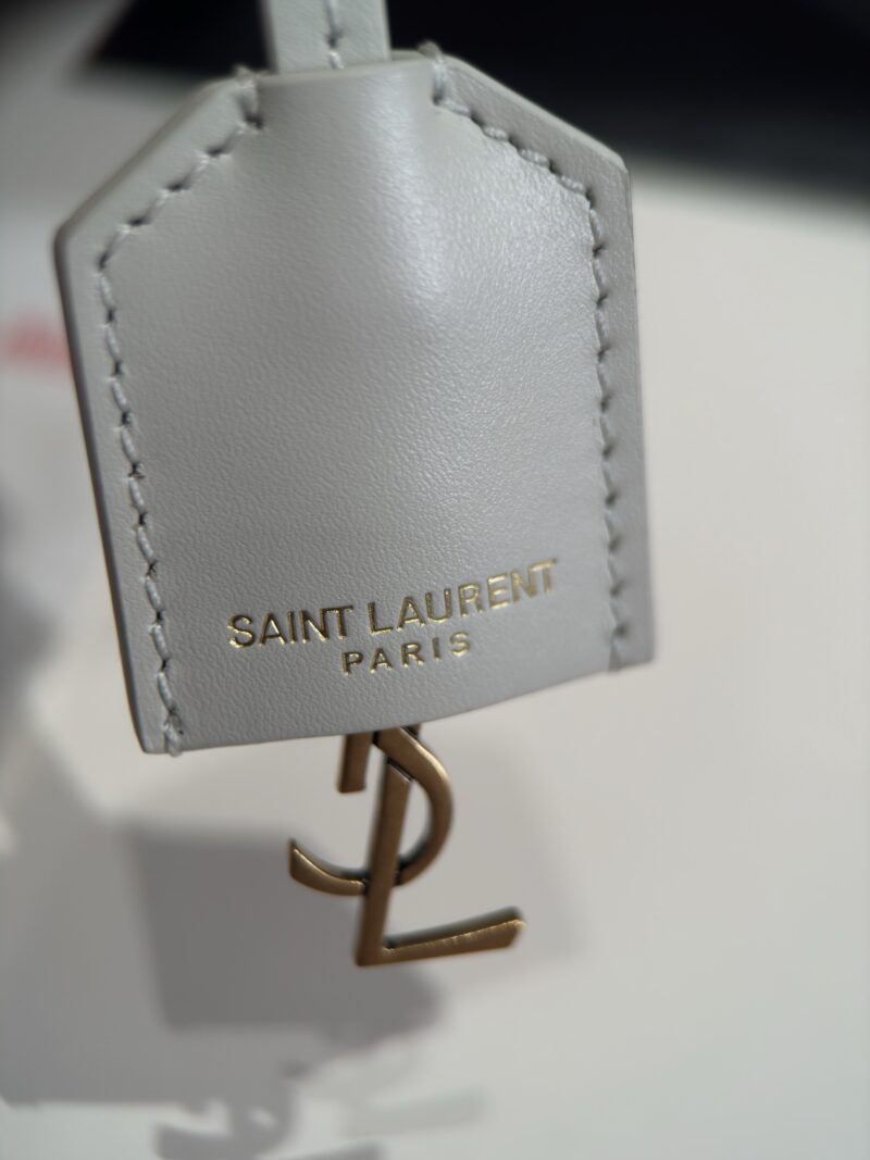 YSL Mini Toy SHOPPING SAINT LAURENT in box leather White - Image 7