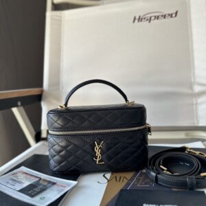 Replica YSL Gaby Vanity Bag in Lambskin Black – Luxury YSL Handbag