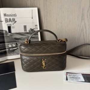 Replica YSL Gaby Vanity Bag in Lambskin Light Musk – Luxury YSL Handbag