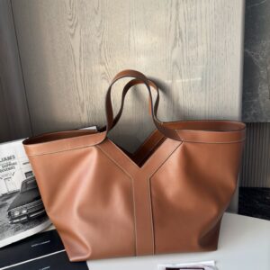 Replica YSL Y Tote in Leather Brown – Luxury YSL Handbag