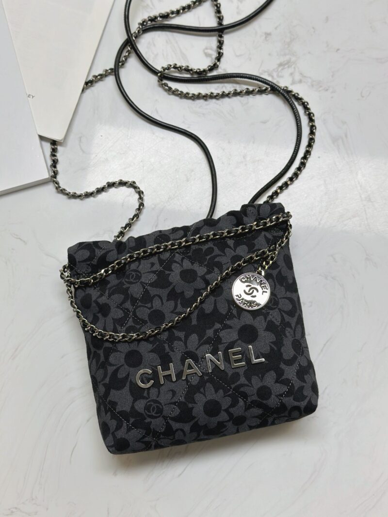 Chanel 22 Mini HandBag Print Denim - Image 2