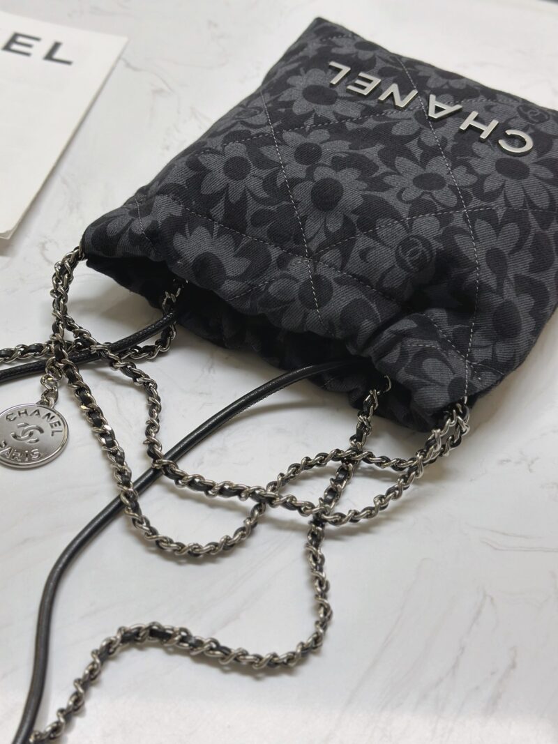 Chanel 22 Mini HandBag Print Denim - Image 6