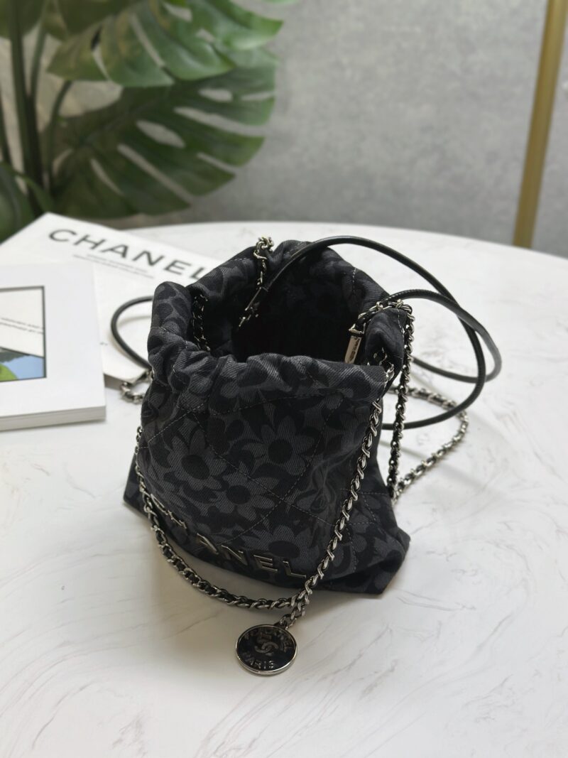 Chanel 22 Mini HandBag Print Denim - Image 7