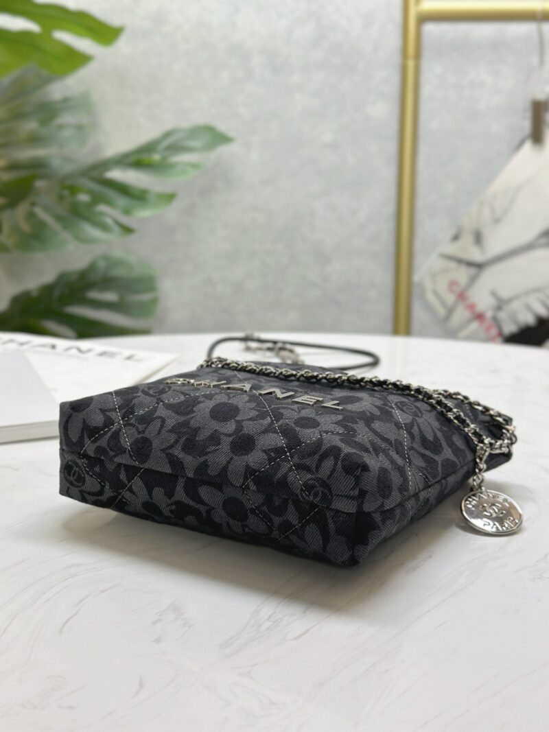 Chanel 22 Mini HandBag Print Denim - Image 5