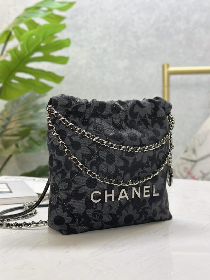 Chanel 22 Mini HandBag Print Denim - Image 8