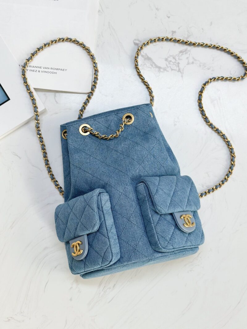 Chanel 25C Denim Backpack - Image 2