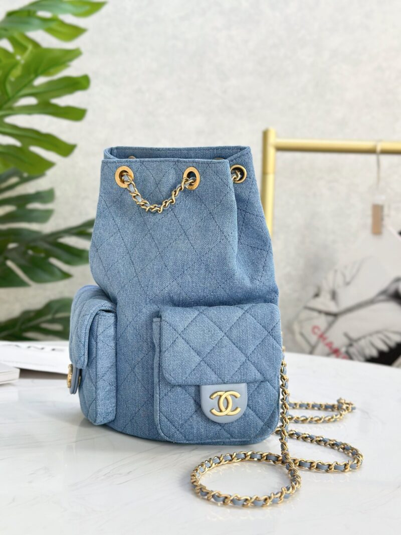 Chanel 25C Denim Backpack - Image 4