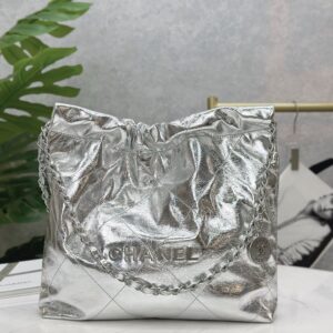 Replica Chanel 25C Hobo 22 Bag 35cm Silver Metallic Lambskin | Luxury Replica Chanel Bags