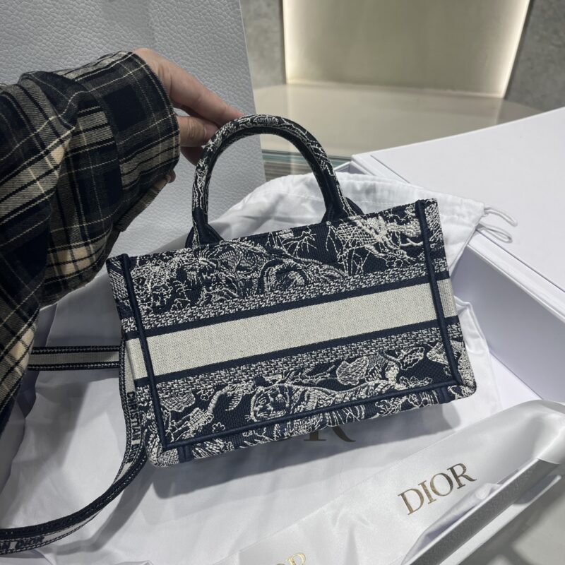 Mini Dior Book Tote Blue Toile de Jouy Reverse Embroidery - Image 2