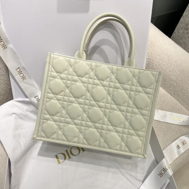 Medium Dior Book Tote Latte Macrocannage Calfskin - Image 2