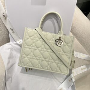 Replica Dior Medium Book Tote Latte Macrocannage Calfskin Bag