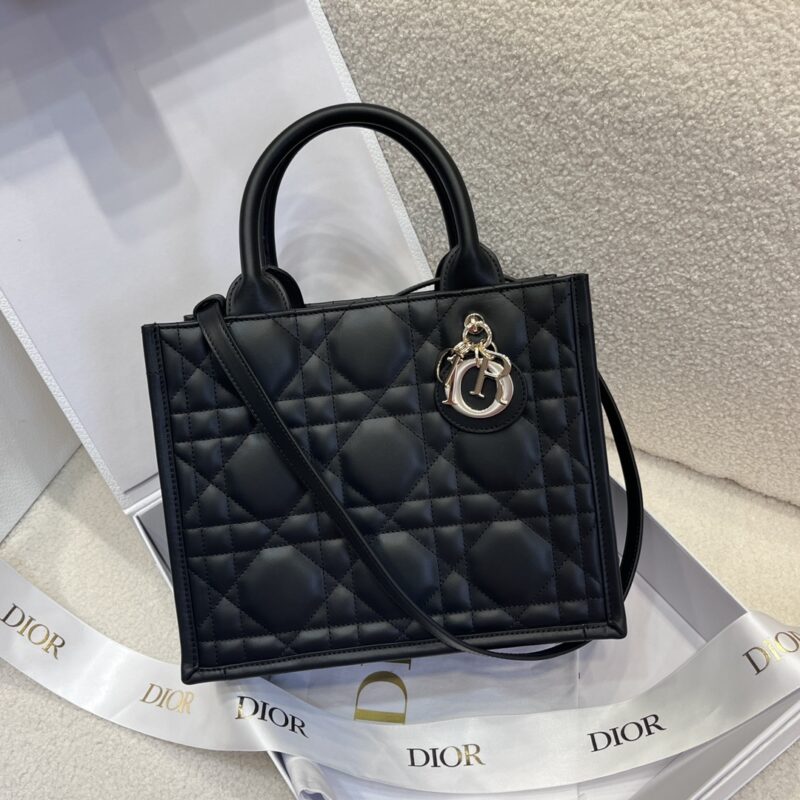 Replica Dior Small Book Tote Black Macrocannage Calfskin Bag