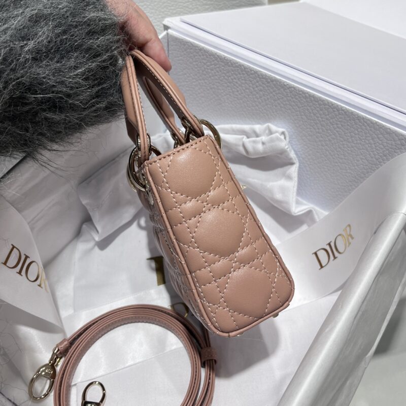 Lady Dior Micro Bag Rose des Vents Cannage Lambskin - Image 5