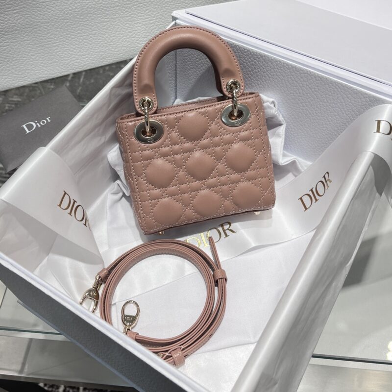 Lady Dior Micro Bag Rose des Vents Cannage Lambskin - Image 7