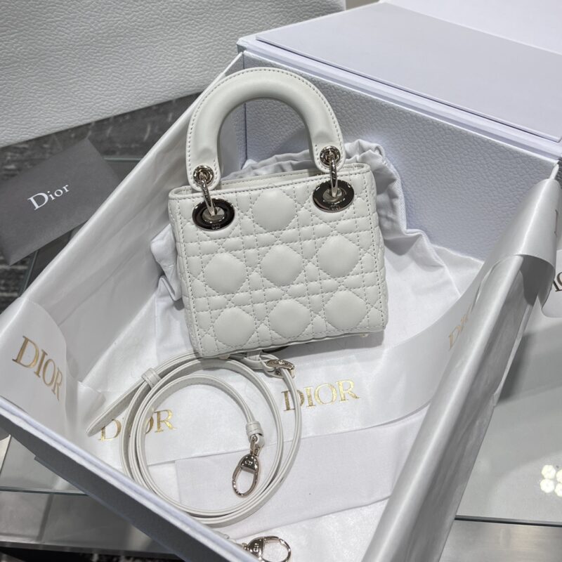 Lady Dior Micro Bag Latte Cannage Lambskin - Image 3