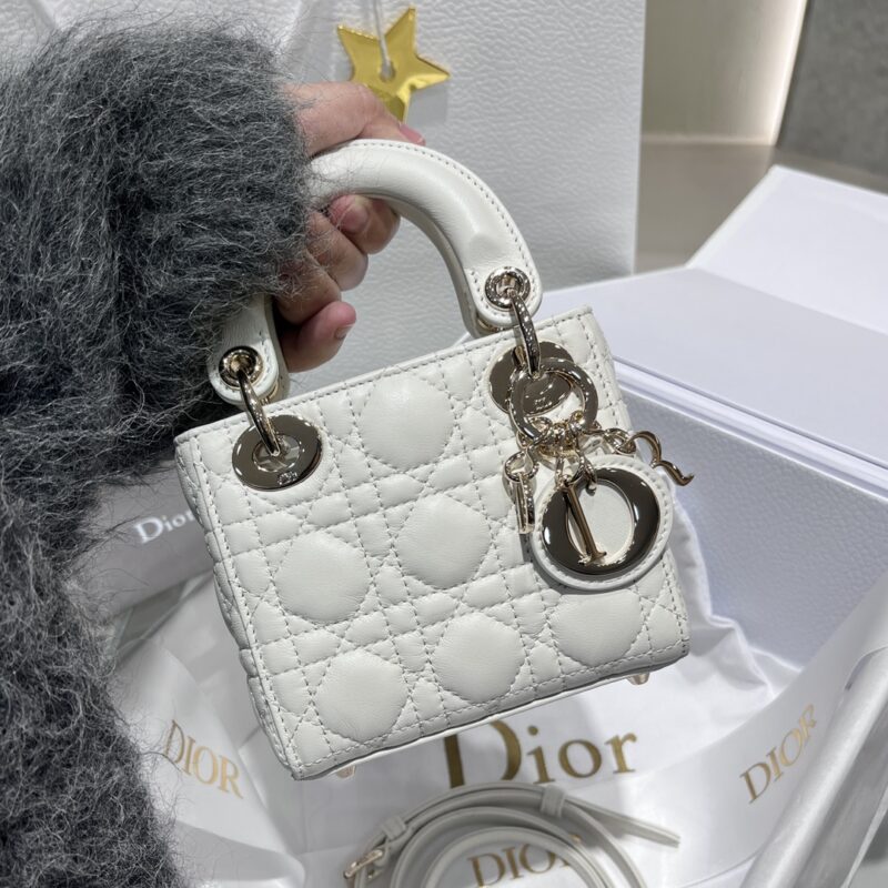 Lady Dior Micro Bag Latte Cannage Lambskin - Image 8