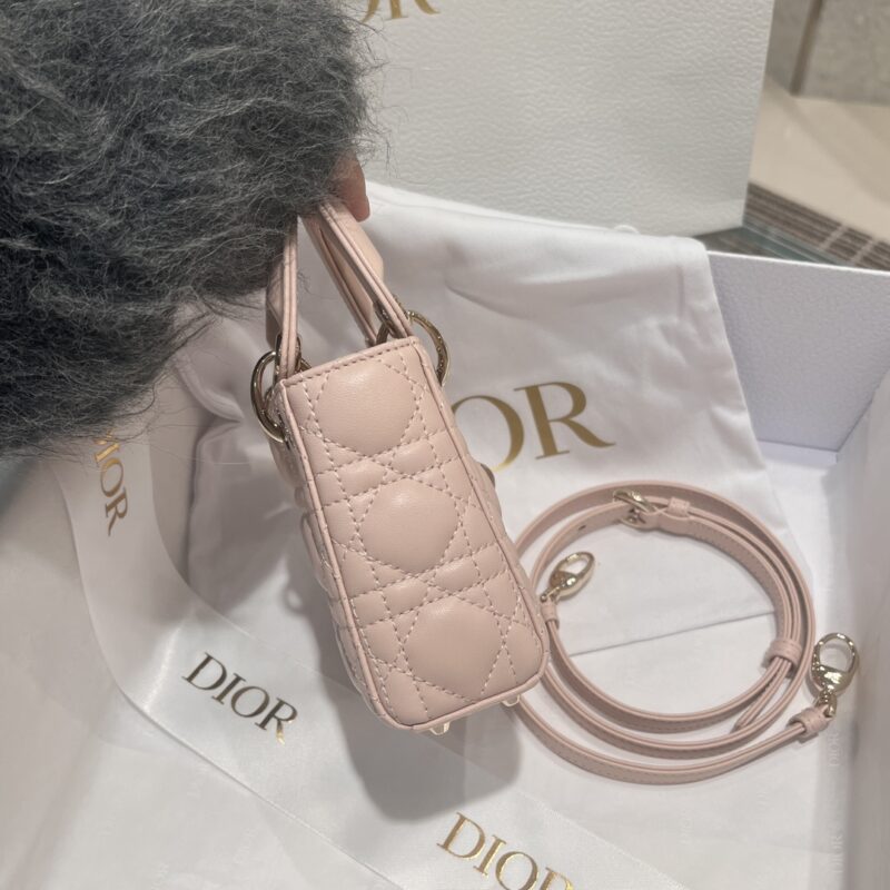 Lady Dior Micro Bag Powder Pink Cannage Lambskin - Image 4