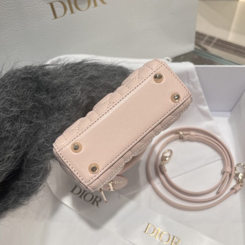 Lady Dior Micro Bag Powder Pink Cannage Lambskin - Image 7