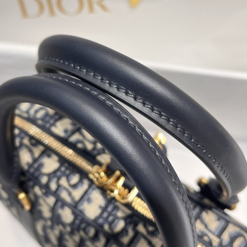 DIor Medium D-Vibe Bowling Bag Blue Dior Oblique Jacquard - Image 2