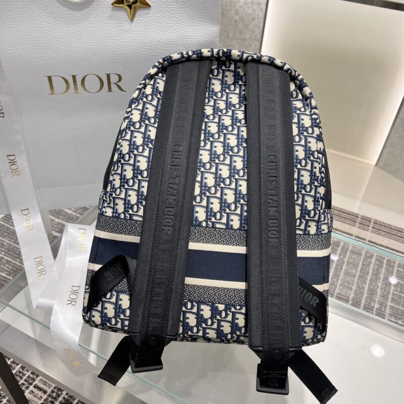 DiorTravel Backpack Blue Dior Oblique Jacquard - Image 4