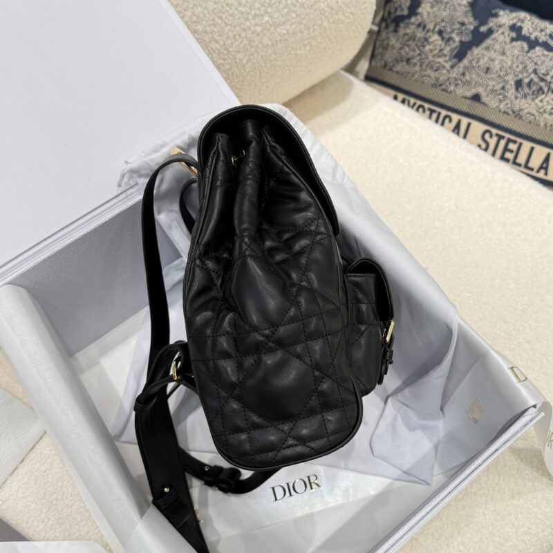 Medium Dior Caro Backpack Black Macrocannage Lambskin - Image 3