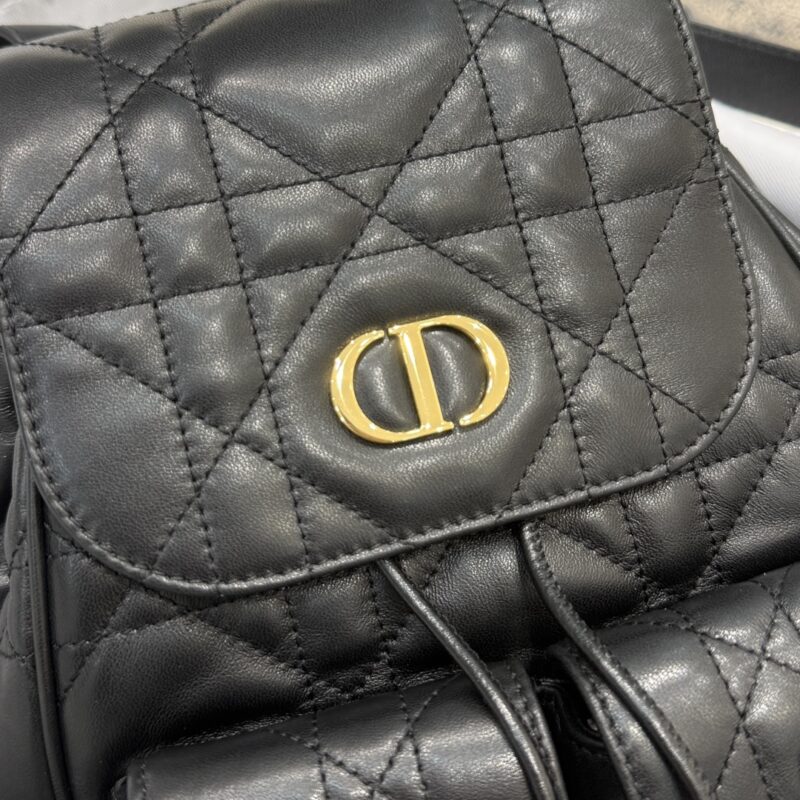 Medium Dior Caro Backpack Black Macrocannage Lambskin - Image 7