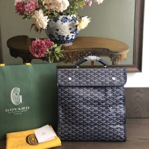 Replica Goyard Saint Léger Backpack Navy Blue – Luxury Designer Backpack in Goyardine Canvas with Leather Trims and Iconic Goyard Branding