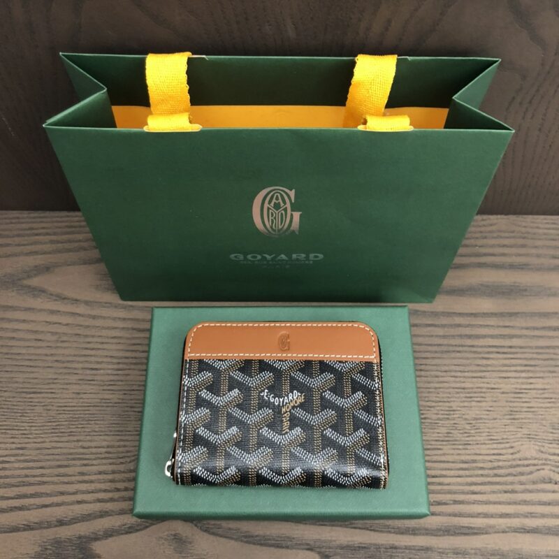 Replica Goyard Matignon Mini Wallet Black & Tan – Designer Replica Wallet