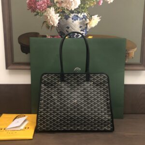 Replica Goyard Hardy PM Bag Black – Luxury Designer Handbag with Goyardine Canvas and Leather Trim