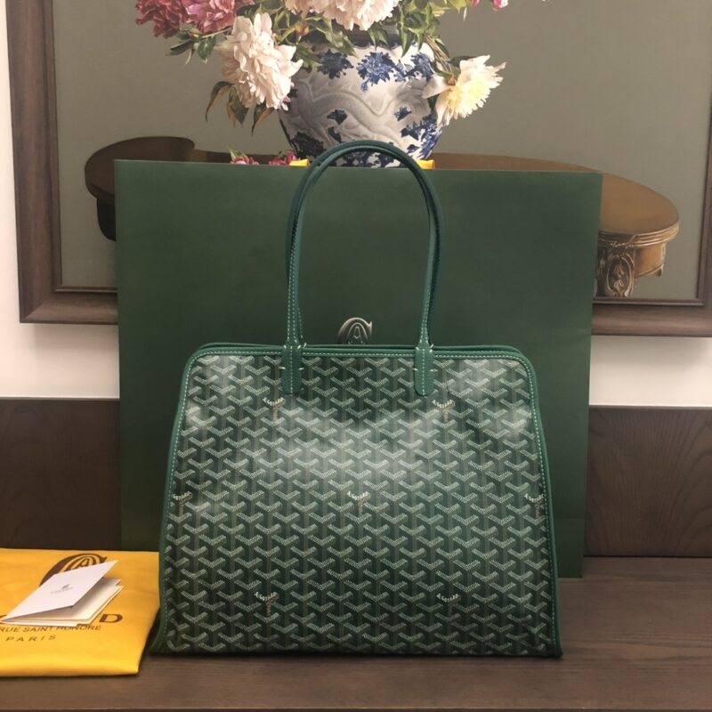 Replica Goyard Hardy PM Bag Green – Luxury Designer Handbag with Goyardine Canvas and Leather Trims