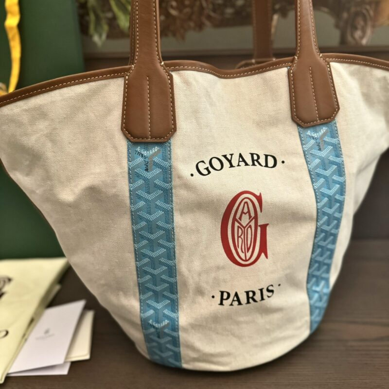 Goyard Belharra Bag Turquoise & Tan - Image 4