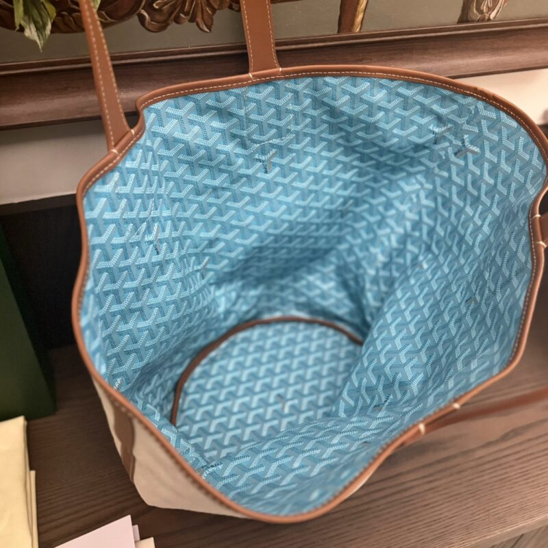 Goyard Belharra Bag Turquoise & Tan - Image 6