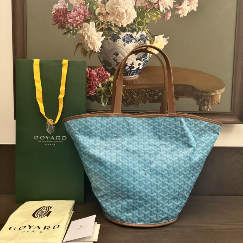 Goyard Belharra Bag Turquoise & Tan - Image 3