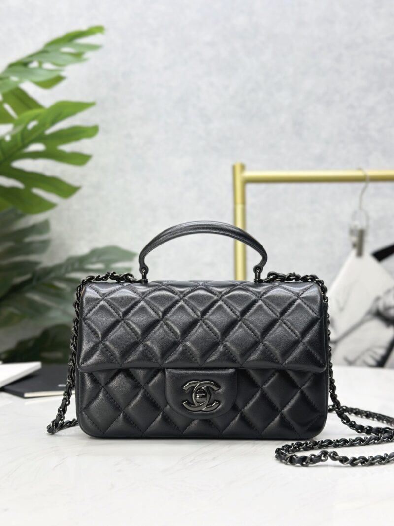 Replica Chanel 24A CF Mini Handle So Black – Elegant Replica Chanel Bags for Women