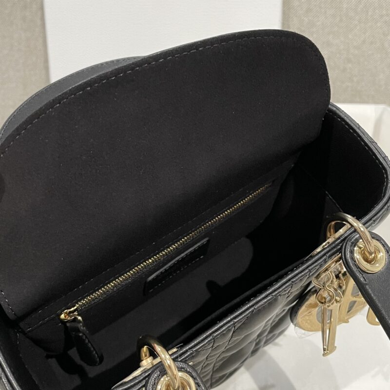 Small Lady Dior My ABCDior Bag Black Cannage Lambskin - Image 3