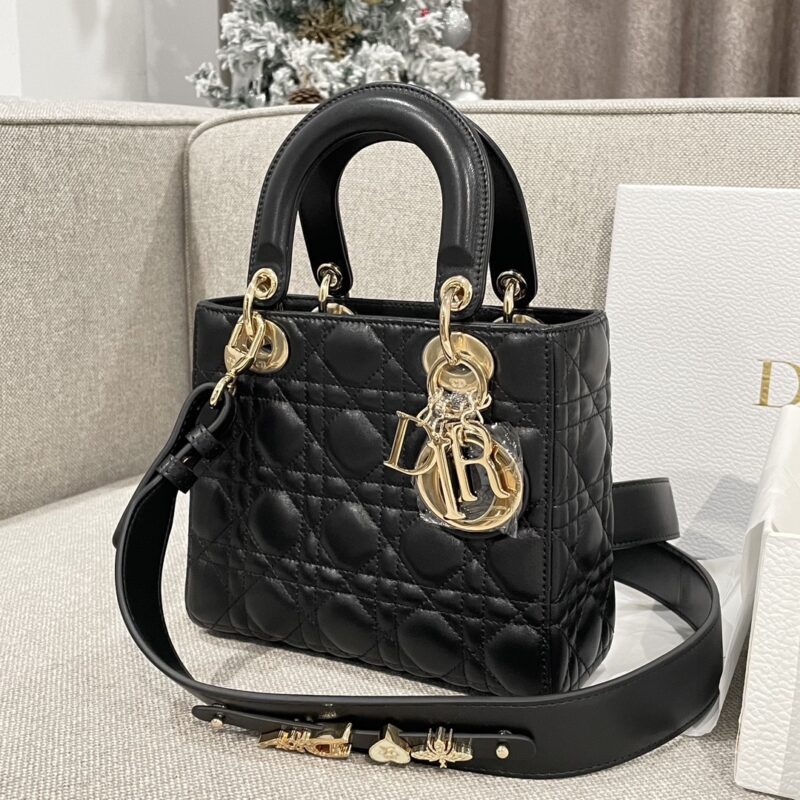 Small Lady Dior My ABCDior Bag Black Cannage Lambskin - Image 8