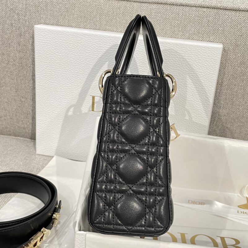 Small Lady Dior My ABCDior Bag Black Cannage Lambskin - Image 9