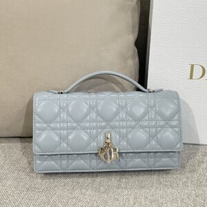 Replica Dior Mini Bag in Pale Blue Cannage Lambskin – Luxury Dior Handbag